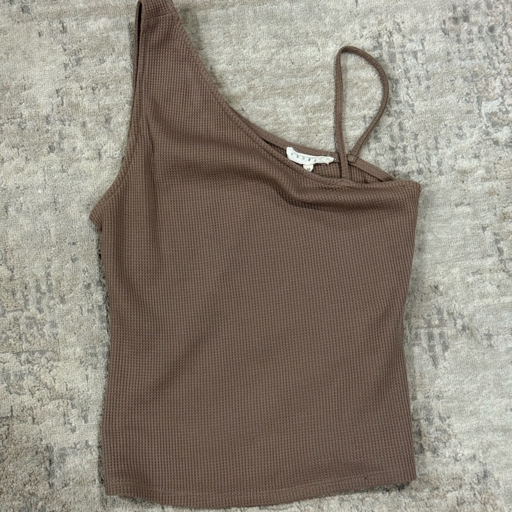 Promesa Chocolate One-Shoulder Tank Top